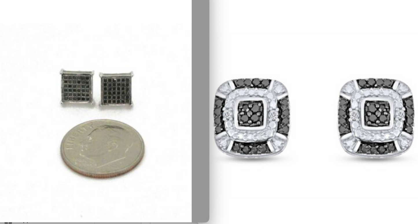 Commission: Black Diamond Earrings (2 Pairs)