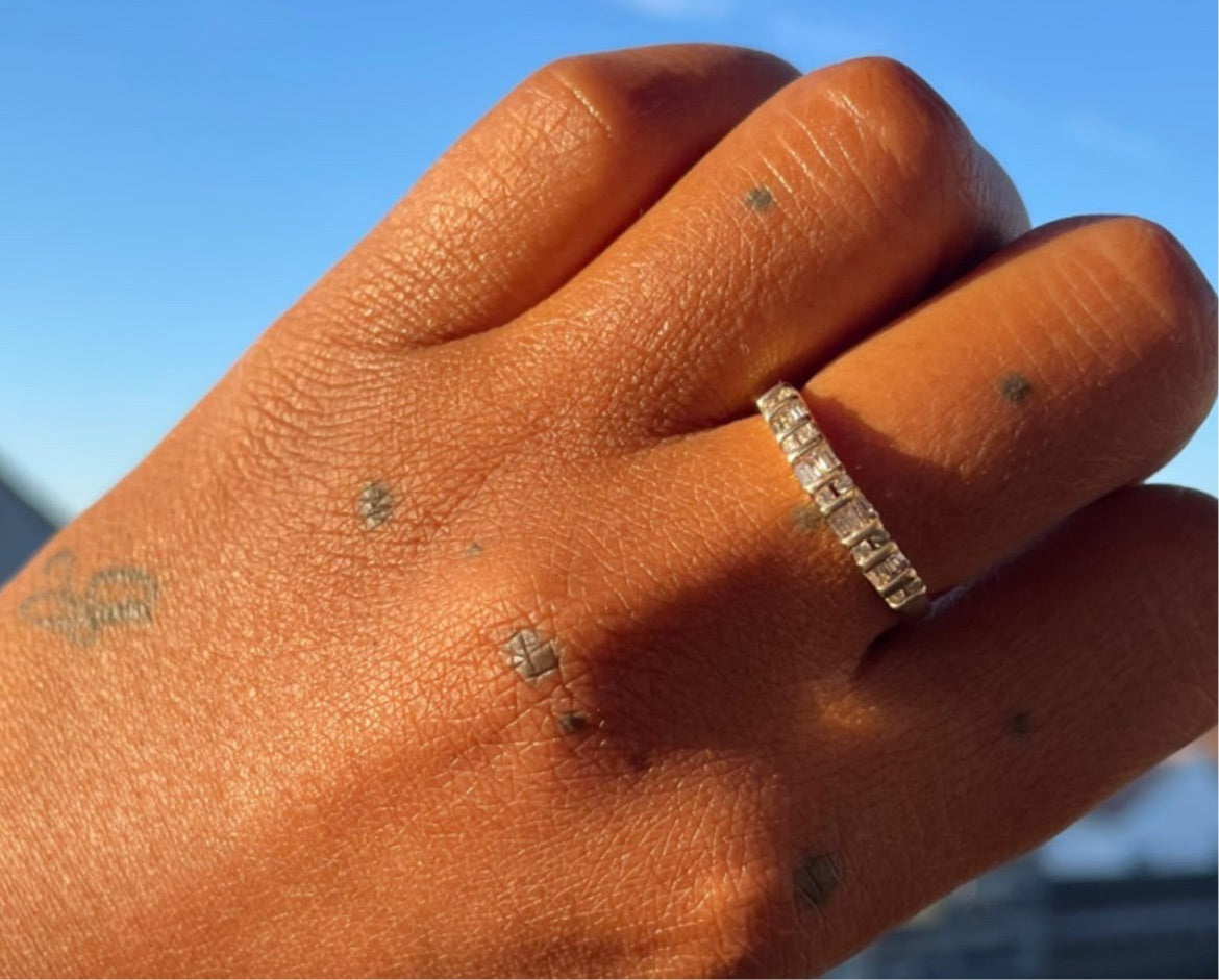 Gold Baguette and Round Ring