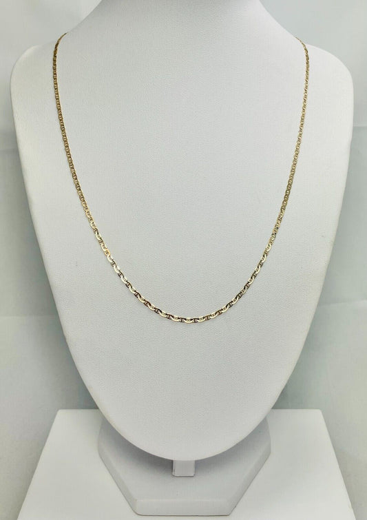 10K Solid Italian Gold Anchor Chain Necklace