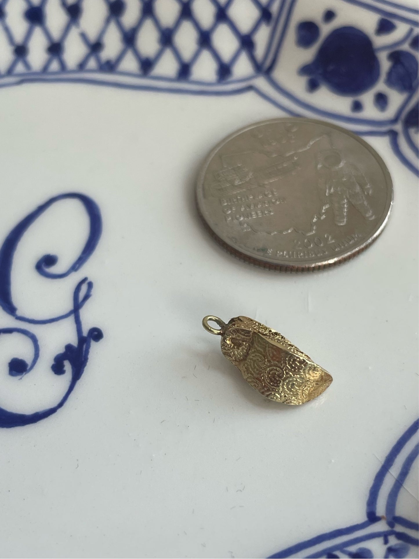 14k Wooden Clog Charm