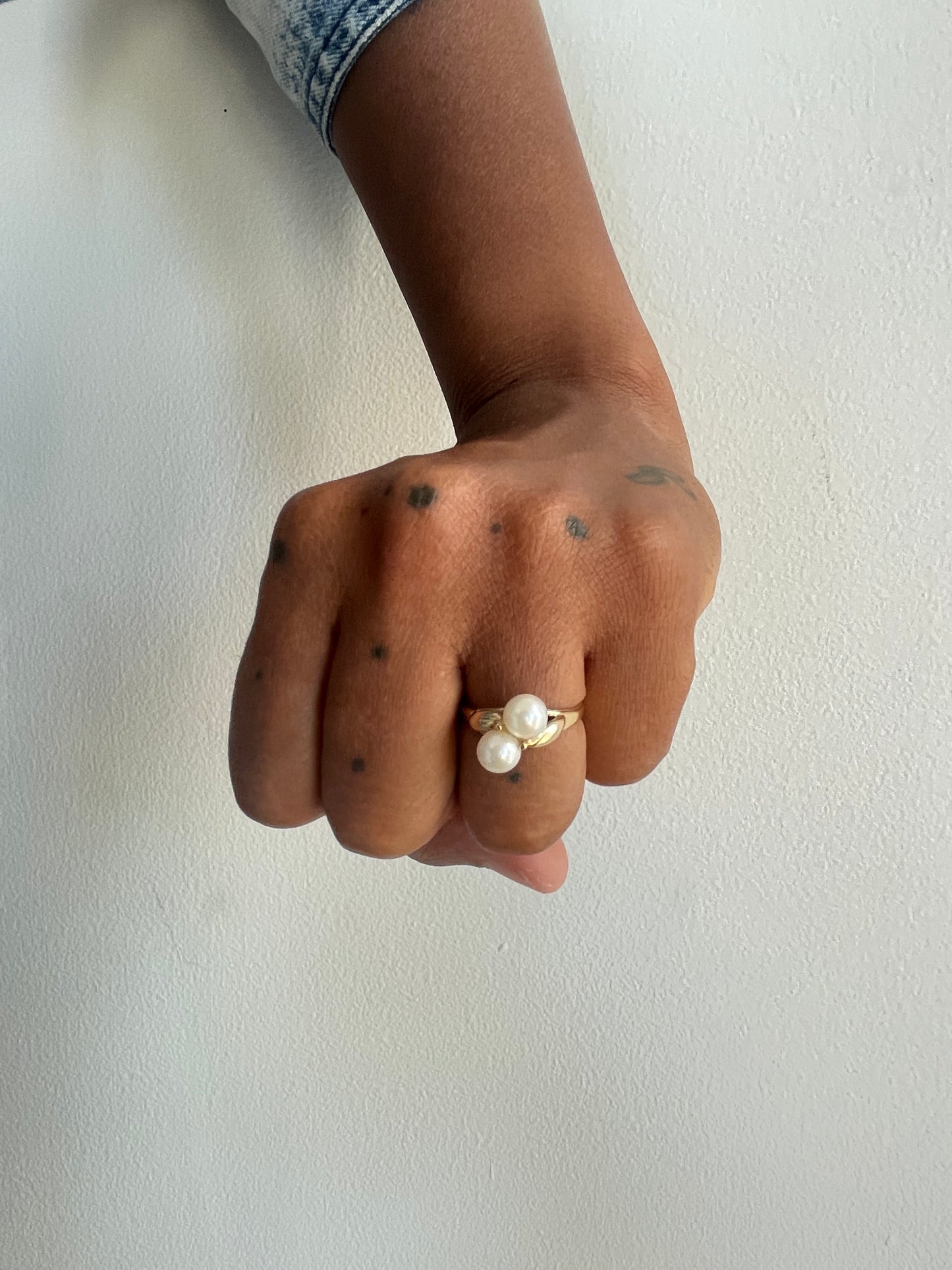 14k Toi et Moi Pearl Ring